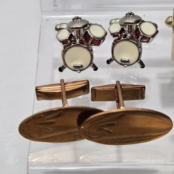 Vintage Lot of Men's Cufflinks and Tie Clip Kickok,Van Heusen + Others - Picture 8 of 9